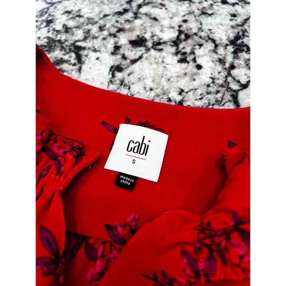 Cabi 5222 Red Floral top size S - Picture 5 of 9